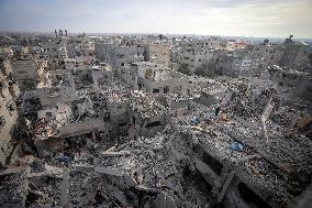 Aftermath of Israeli Airstrike Nuseirat Refugee Camp - Gaza