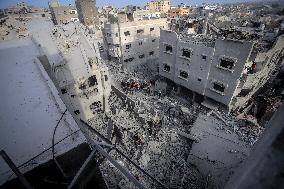 Aftermath of Israeli Airstrike Nuseirat Refugee Camp - Gaza