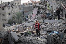 Aftermath of Israeli Airstrike Nuseirat Refugee Camp - Gaza