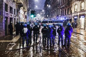 Protesters Clash With Police Outside The Prima Della Scala 2024 Of Giuseppe Verdi’s Opera La Forza Del Destino In Milan