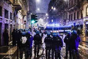 Protesters Clash With Police Outside The Prima Della Scala 2024 Of Giuseppe Verdi’s Opera La Forza Del Destino In Milan