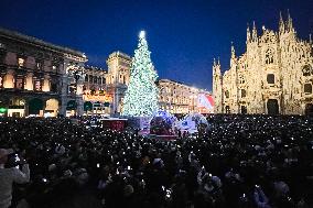 The Lighting Ceremony Of The Christmas Tree Of The Olympic And Paralympic Games In Milan