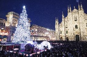 The Lighting Ceremony Of The Christmas Tree Of The Olympic And Paralympic Games In Milan