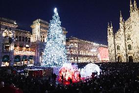 The Lighting Ceremony Of The Christmas Tree Of The Olympic And Paralympic Games In Milan