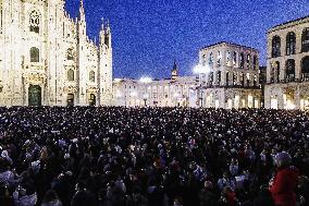 The Lighting Ceremony Of The Christmas Tree Of The Olympic And Paralympic Games In Milan