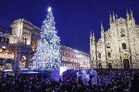 The Lighting Ceremony Of The Christmas Tree Of The Olympic And Paralympic Games In Milan