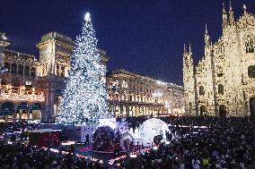 The Lighting Ceremony Of The Christmas Tree Of The Olympic And Paralympic Games In Milan