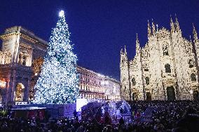 The Lighting Ceremony Of The Christmas Tree Of The Olympic And Paralympic Games In Milan