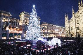 The Lighting Ceremony Of The Christmas Tree Of The Olympic And Paralympic Games In Milan