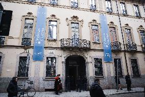 The Minister Of Culture Alessandro Giuli Arrives At The Inauguration Of The Grande Brera Museum In Milan