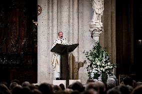 Second mass at Notre-Dame de Paris cathedral on the day of its re-opening