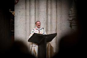 Second mass at Notre-Dame de Paris cathedral on the day of its re-opening