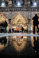 Second mass at Notre-Dame de Paris cathedral on the day of its re-opening