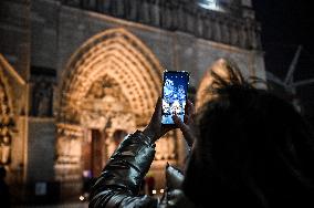 Second mass at Notre-Dame de Paris cathedral on the day of its re-opening