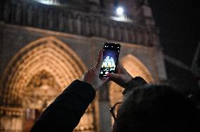 Second mass at Notre-Dame de Paris cathedral on the day of its re-opening