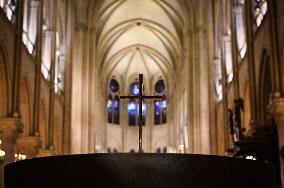 Second mass at Notre-Dame de Paris cathedral on the day of its re-opening