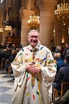 Second mass at Notre-Dame de Paris cathedral on the day of its re-opening