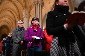 Second mass at Notre-Dame de Paris cathedral on the day of its re-opening