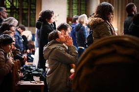 Second mass at Notre-Dame de Paris cathedral on the day of its re-opening