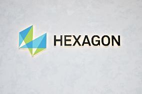 Hexagon signage and logo