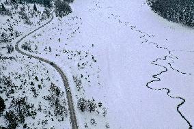 Snow Covered Mavrovo National Park - North Macedonia