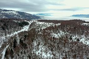 Snow Covered Mavrovo National Park - North Macedonia