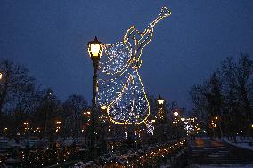 Christmas lights in Kharkiv