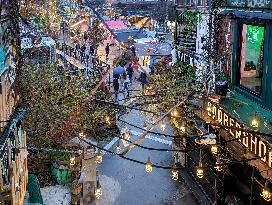 Annual Christmas Market At Bahnwaerter Thiel In Munich