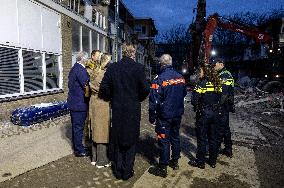 Royals Visiting The Disaster Site On The Tarwekamp - The Hague