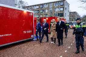 Royals Visiting The Disaster Site On The Tarwekamp - The Hague