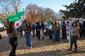 Syrian Opposition Supporters Gather In Lafayette Park Next To The White House To Celebrat The Fall Of Bashar Al-Assad