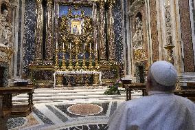 Pope Francis Went To The Basilica Santa Maria - Rome