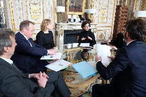 Exclu - Rachida Dati Receives European Culture Ministers - Paris