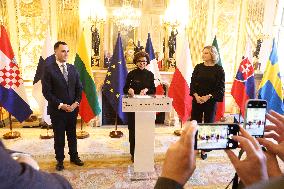 Exclu - Rachida Dati Receives European Culture Ministers - Paris