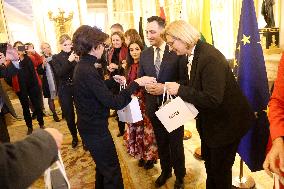 Exclu - Rachida Dati Receives European Culture Ministers - Paris