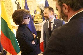 Exclu - Rachida Dati Receives European Culture Ministers - Paris