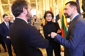 Exclu - Rachida Dati Receives European Culture Ministers - Paris