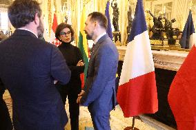 Exclu - Rachida Dati Receives European Culture Ministers - Paris