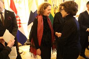 Exclu - Rachida Dati Receives European Culture Ministers - Paris