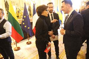 Exclu - Rachida Dati Receives European Culture Ministers - Paris