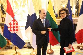 Exclu - Rachida Dati Receives European Culture Ministers - Paris