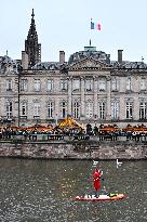 Santa Clauses Parade on Paddleboards - Strasbourg