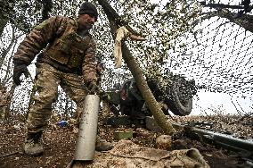 Artillery unit of Ukraines 110th Territorial Defence Brigade in Zaporizhzhia regionArtillery unit of Ukraines 110th Territorial