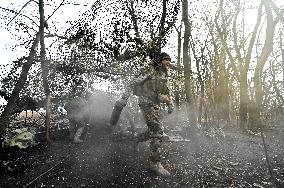 Artillery unit of Ukraines 110th Territorial Defence Brigade in Zaporizhzhia regionArtillery unit of Ukraines 110th Territorial