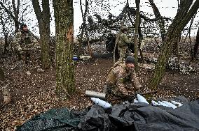 Artillery unit of Ukraines 110th Territorial Defence Brigade in Zaporizhzhia regionArtillery unit of Ukraines 110th Territorial