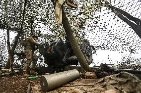 Artillery unit of Ukraines 110th Territorial Defence Brigade in Zaporizhzhia regionArtillery unit of Ukraines 110th Territorial