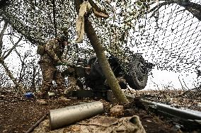 Artillery unit of Ukraines 110th Territorial Defence Brigade in Zaporizhzhia regionArtillery unit of Ukraines 110th Territorial