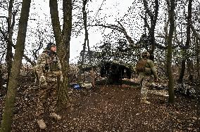 Artillery unit of Ukraines 110th Territorial Defence Brigade in Zaporizhzhia regionArtillery unit of Ukraines 110th Territorial