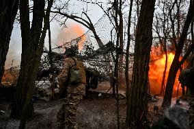 Artillery unit of Ukraines 110th Territorial Defence Brigade in Zaporizhzhia regionArtillery unit of Ukraines 110th Territorial