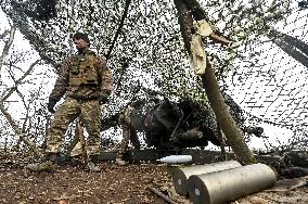 Artillery unit of Ukraines 110th Territorial Defence Brigade in Zaporizhzhia regionArtillery unit of Ukraines 110th Territorial